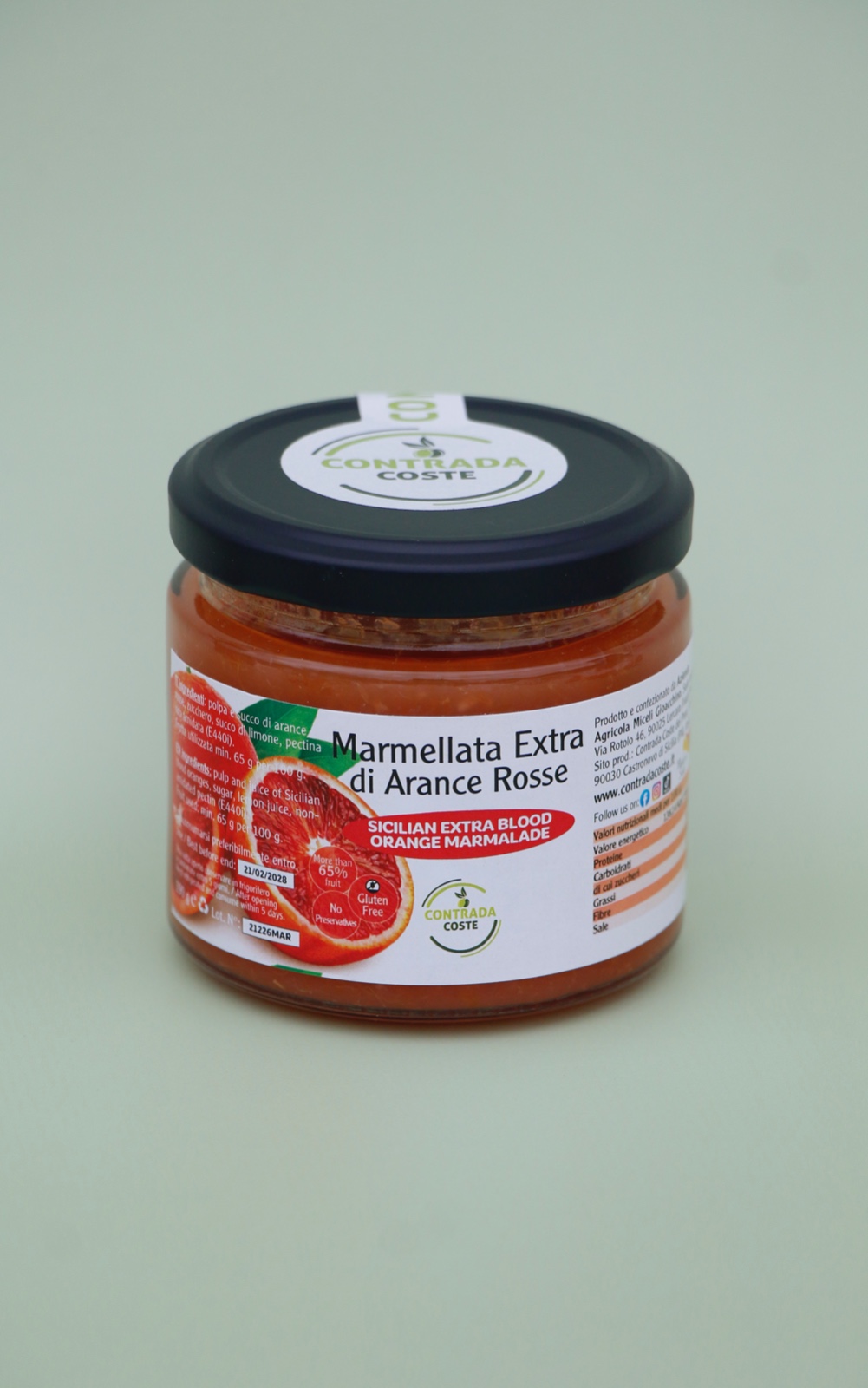 Sarkano Sicīlijas apelsīnu (Moro) marmelāde, 190 g - Image 1